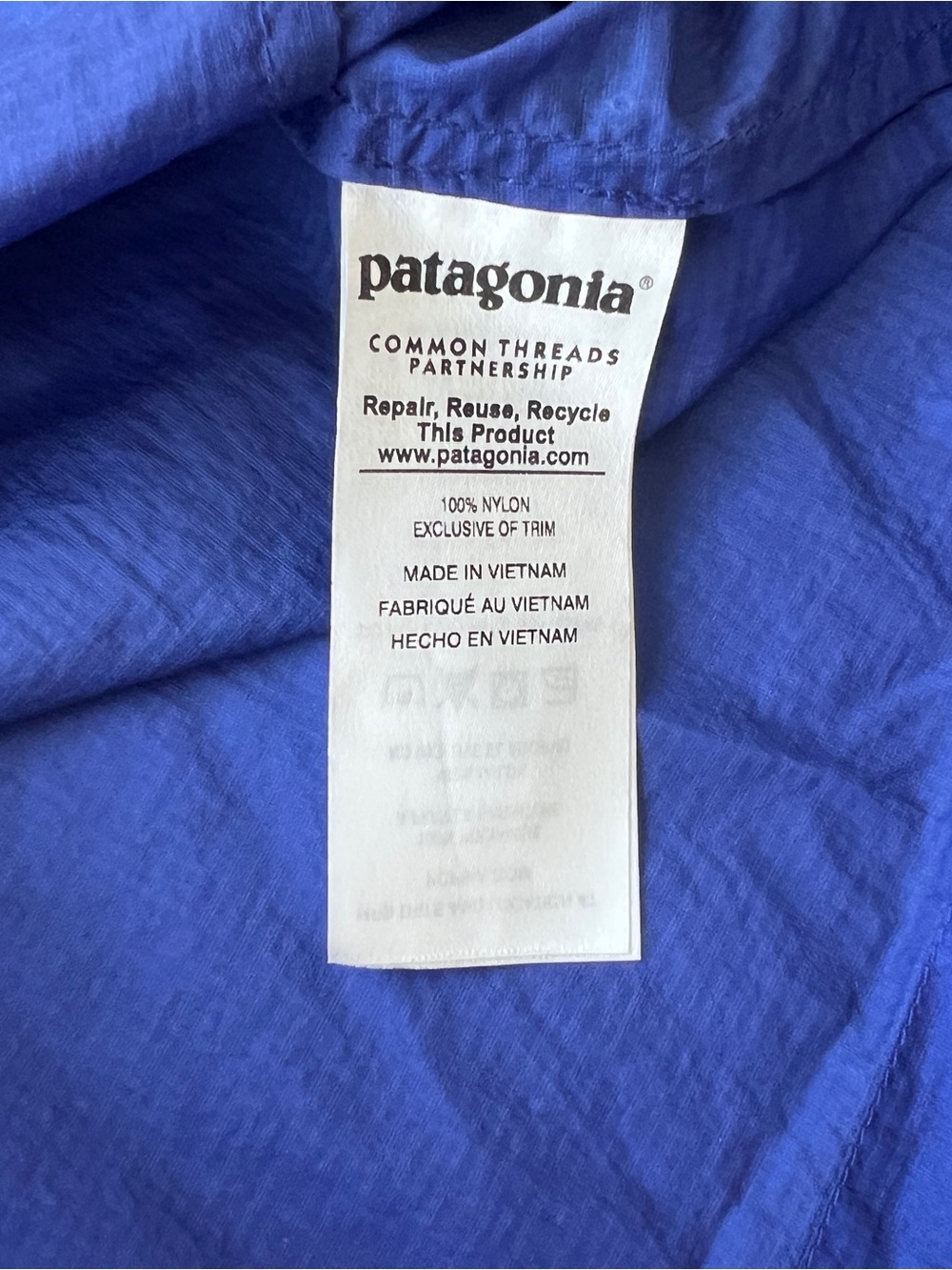 Patagonia Women’s Size XS Houdini Lightweight Hooded Windbreaker Jacket Blue - Picture 4 of 10